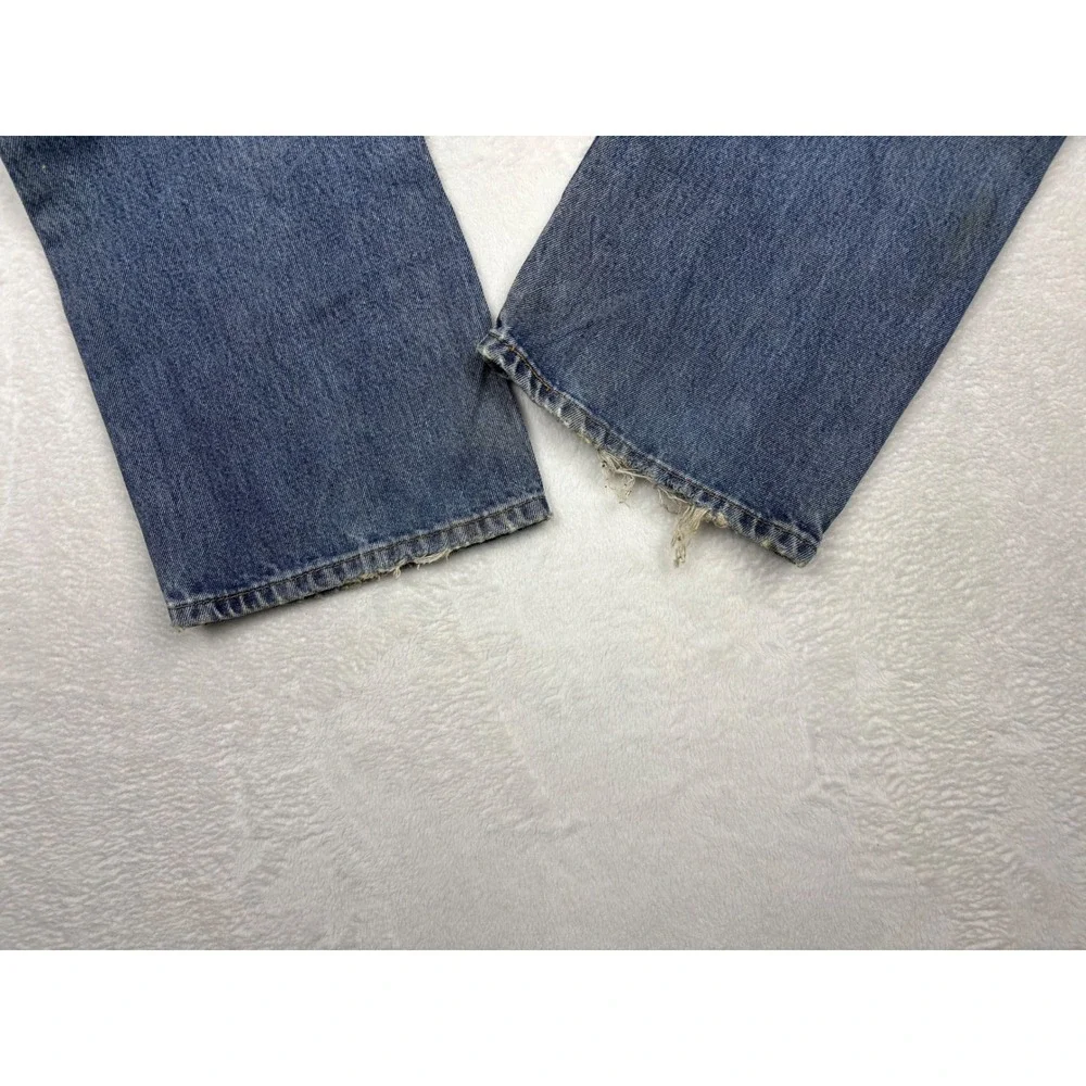 Vintage Levis 517 Bootcut Jeans Mens 36x34 Distressed Blue Denim 90s Grungy Cut